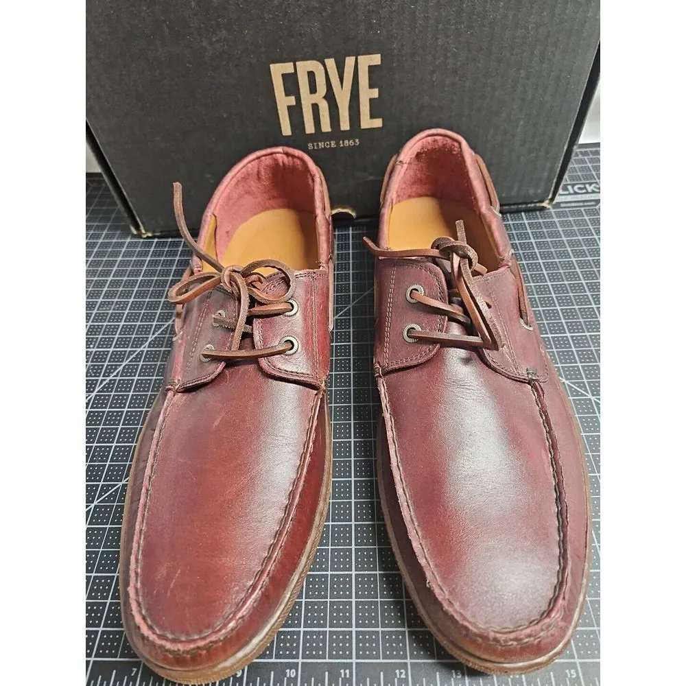 Frye Men's Mayer Boat Shoe, Bordeux,  leather upper‎ 13D